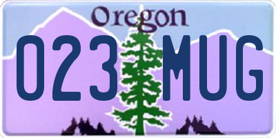 OR license plate 023MUG