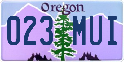 OR license plate 023MUI