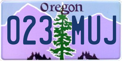 OR license plate 023MUJ