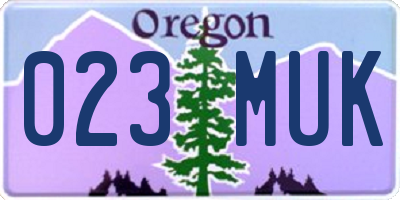OR license plate 023MUK