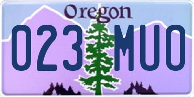 OR license plate 023MUO