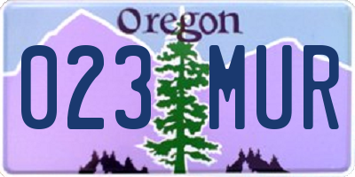 OR license plate 023MUR