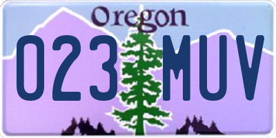 OR license plate 023MUV