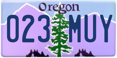 OR license plate 023MUY