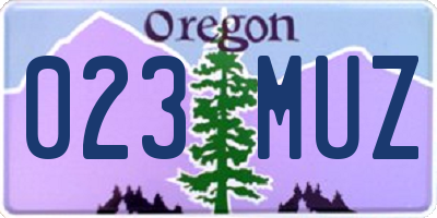 OR license plate 023MUZ