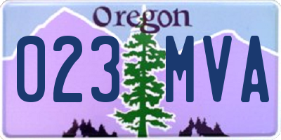 OR license plate 023MVA