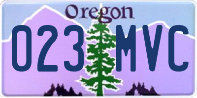 OR license plate 023MVC