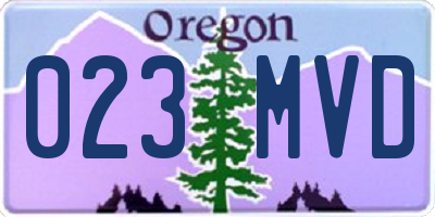 OR license plate 023MVD