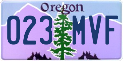 OR license plate 023MVF