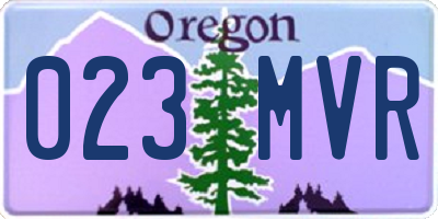 OR license plate 023MVR