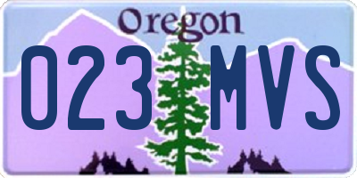 OR license plate 023MVS