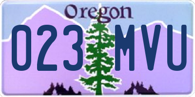 OR license plate 023MVU