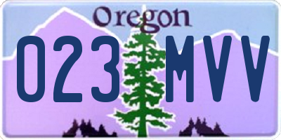OR license plate 023MVV