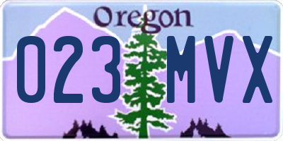 OR license plate 023MVX