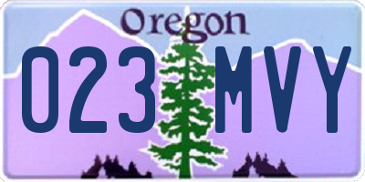 OR license plate 023MVY