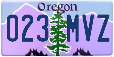 OR license plate 023MVZ