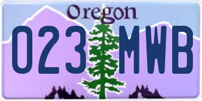 OR license plate 023MWB
