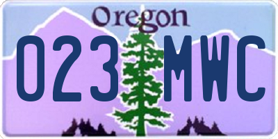 OR license plate 023MWC