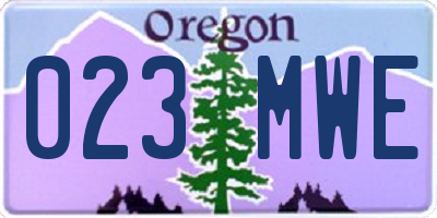 OR license plate 023MWE