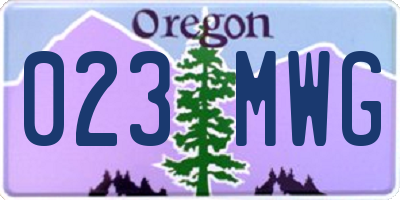 OR license plate 023MWG