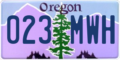 OR license plate 023MWH