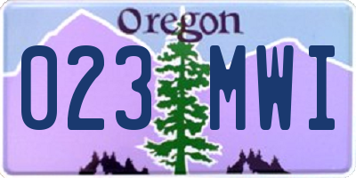OR license plate 023MWI