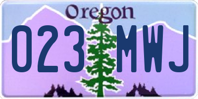 OR license plate 023MWJ