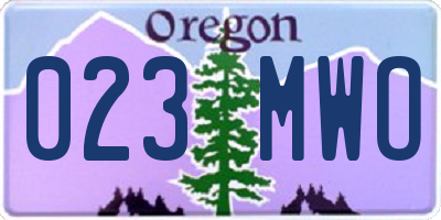 OR license plate 023MWO