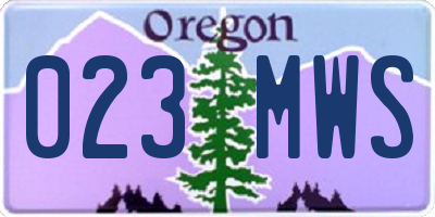 OR license plate 023MWS