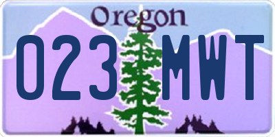 OR license plate 023MWT