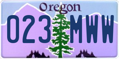 OR license plate 023MWW