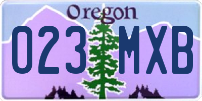 OR license plate 023MXB