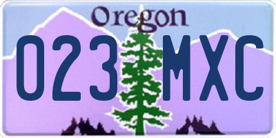 OR license plate 023MXC