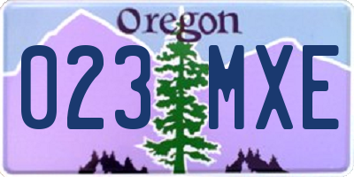 OR license plate 023MXE