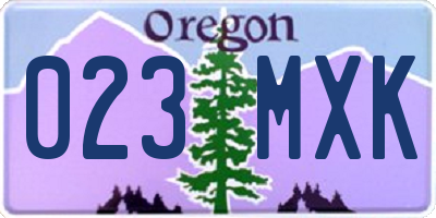 OR license plate 023MXK