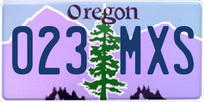 OR license plate 023MXS