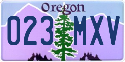 OR license plate 023MXV