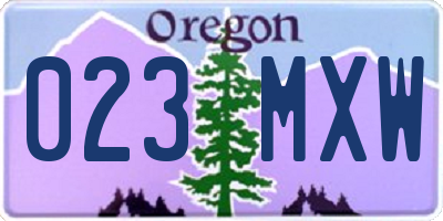 OR license plate 023MXW