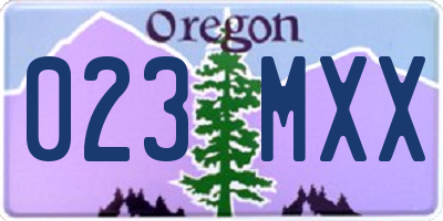 OR license plate 023MXX