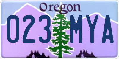 OR license plate 023MYA