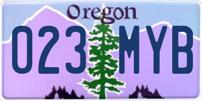 OR license plate 023MYB