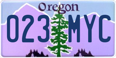 OR license plate 023MYC