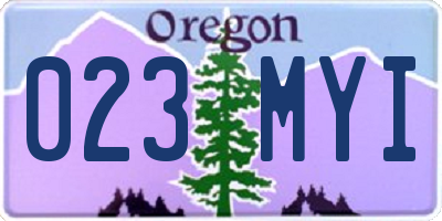 OR license plate 023MYI