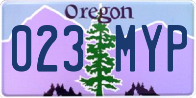 OR license plate 023MYP