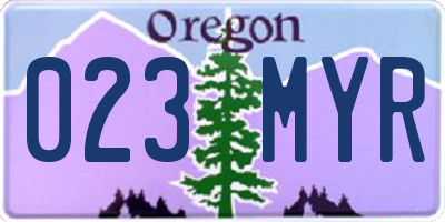 OR license plate 023MYR