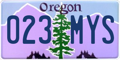 OR license plate 023MYS