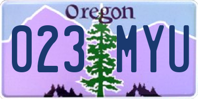 OR license plate 023MYU