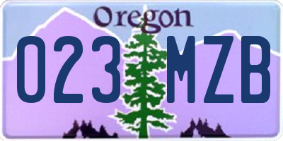 OR license plate 023MZB