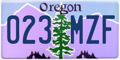 OR license plate 023MZF