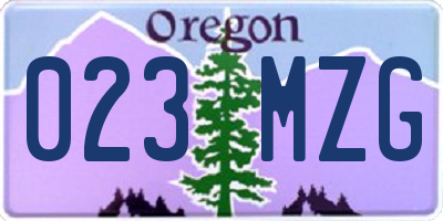 OR license plate 023MZG